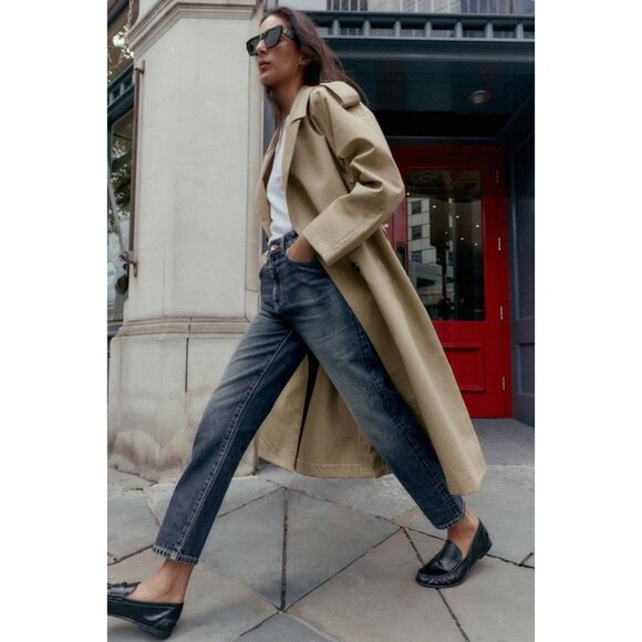 ZARA TRENCH COAT WITH BELT - Picture 1 of 8
